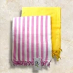 Bhagalpuri Dull Chadar for Summer Ac Comfortable (Green & Pink Strip King Size) - Image 3