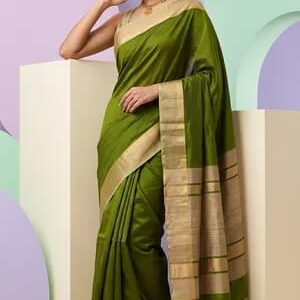 Tussar Cotton Silk Bhagalpuri Saree With Designed Border For Women With Fre..More