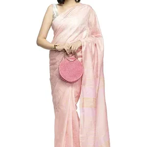 Kota Silk Bhagalpuri Striped Bollywood Saree (Faiery_Pink)