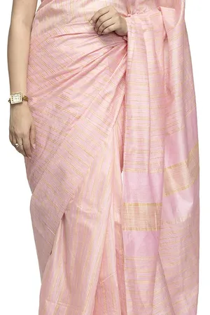 Kota Silk Bhagalpuri Striped Bollywood Saree (Faiery_Pink) - Image 2