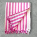Bhagalpuri Dull Chadar for Summer Ac Comfortable (Green & Pink Strip King Size)